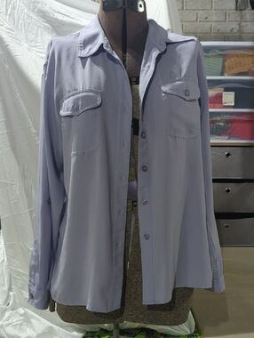 Apparenza Light Lavender Button-Front Shirt Jacket